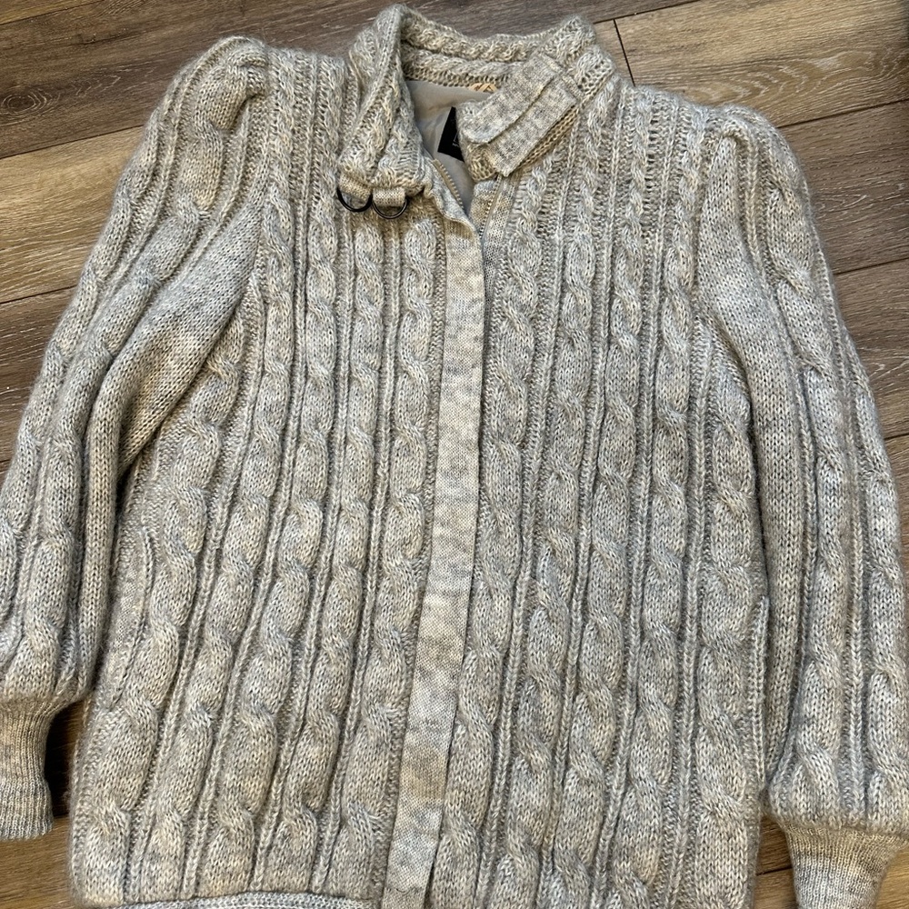 Uzzi Knit  Thick Sweater Zip Up Jacket